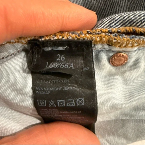 AllSaints Ava Straight Women’s Jeans Size 26 Great Condition - Picture 6 of 6